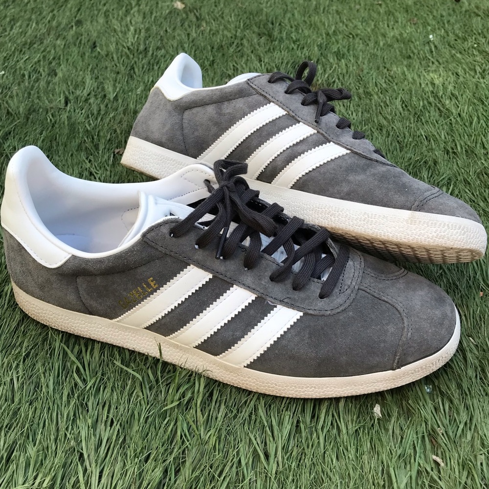 Adidas Originals Gazelle • Grey & White • Mens Sz 9.5